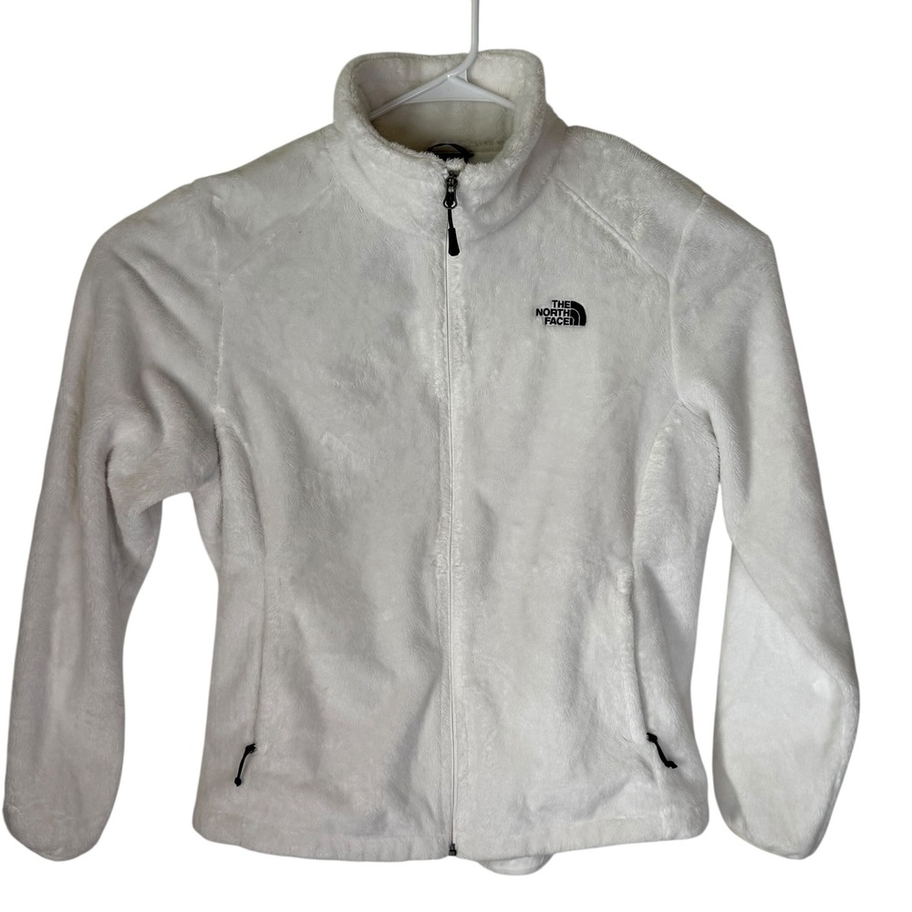 The North Face Osito Full Zip Fleece Jacket White Womens XL High‎ Pile Soft - Picture 2 of 7
